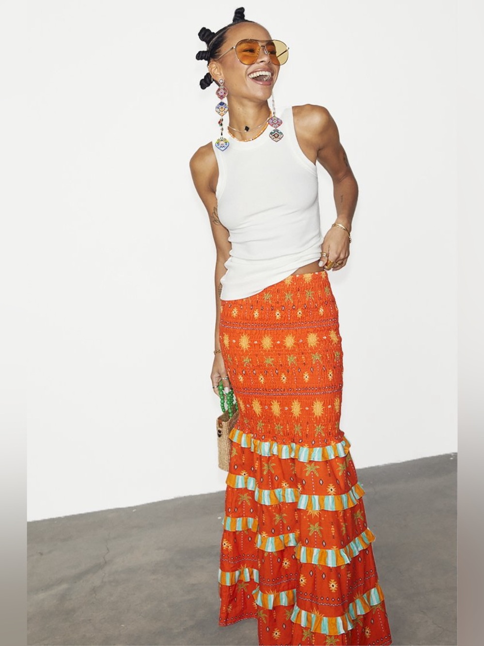 NWT NFD Sahara Shirred Piper Skirt